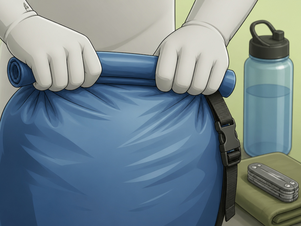 Common mistake of overstuffing and loosely rolling a dry bag closure.