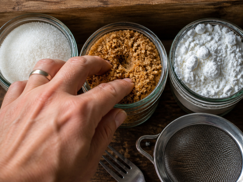 testing stored granulated, brown, and powdered sugar for texture and quality