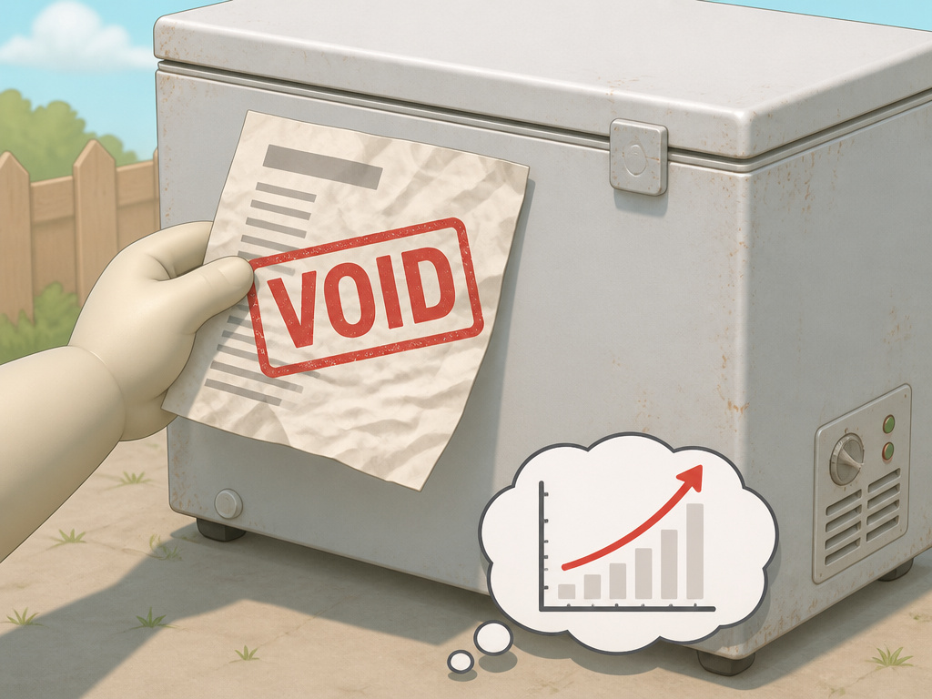 Voided freezer warranty and high energy cost from using indoor unit outside