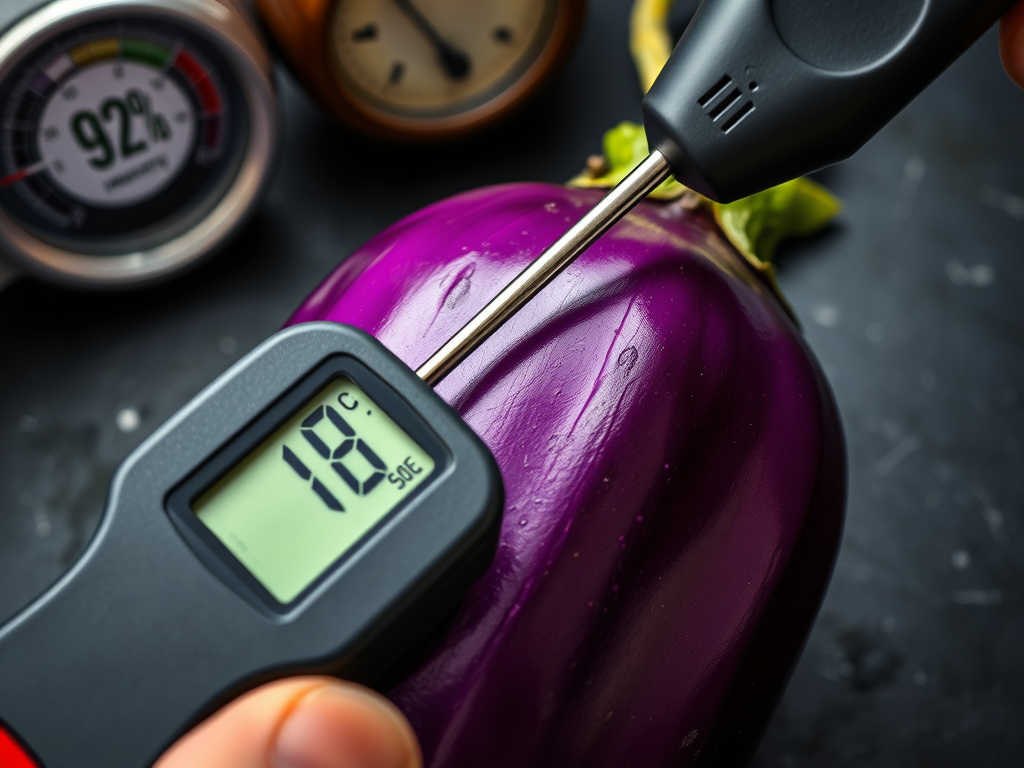 Precise temperature and humidity monitoring for fresh eggplant storage to prevent chilling injury.