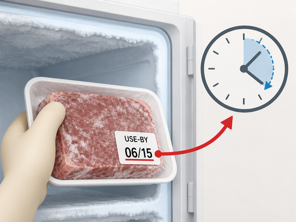 Freezing food on its use-by date, a timeline risk for bacterial growth.