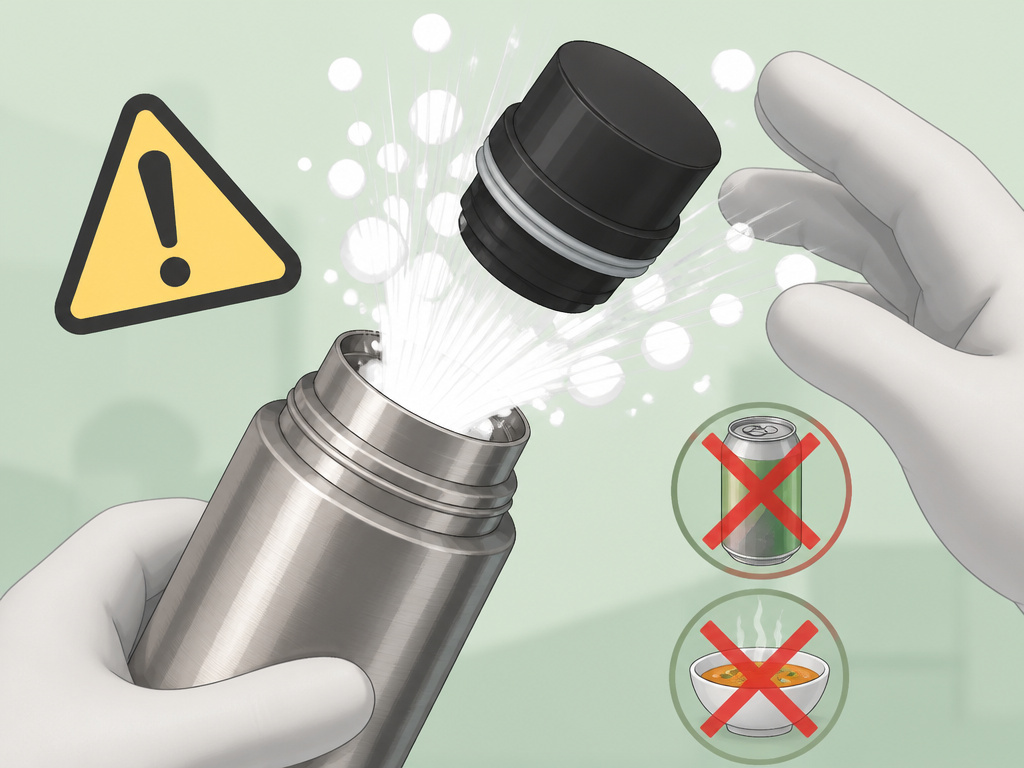 Thermoses should not hold carbonated drinks or spoiling foods for safety.