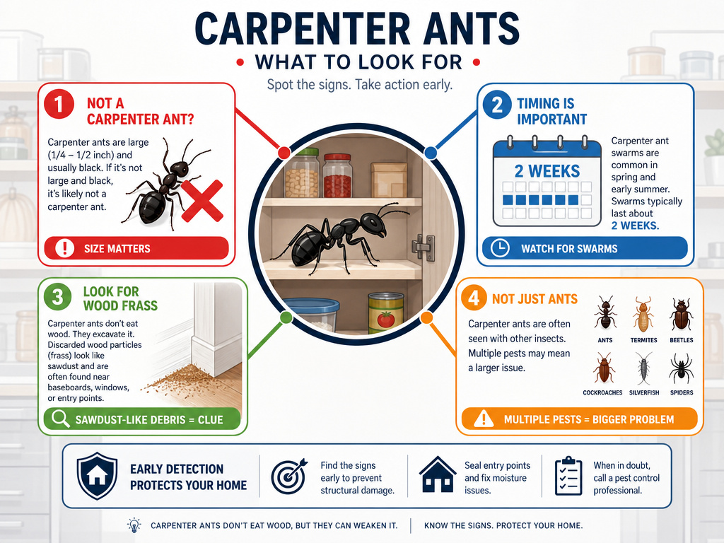 Infographic listing signs you need a professional ant exterminator for your pantry