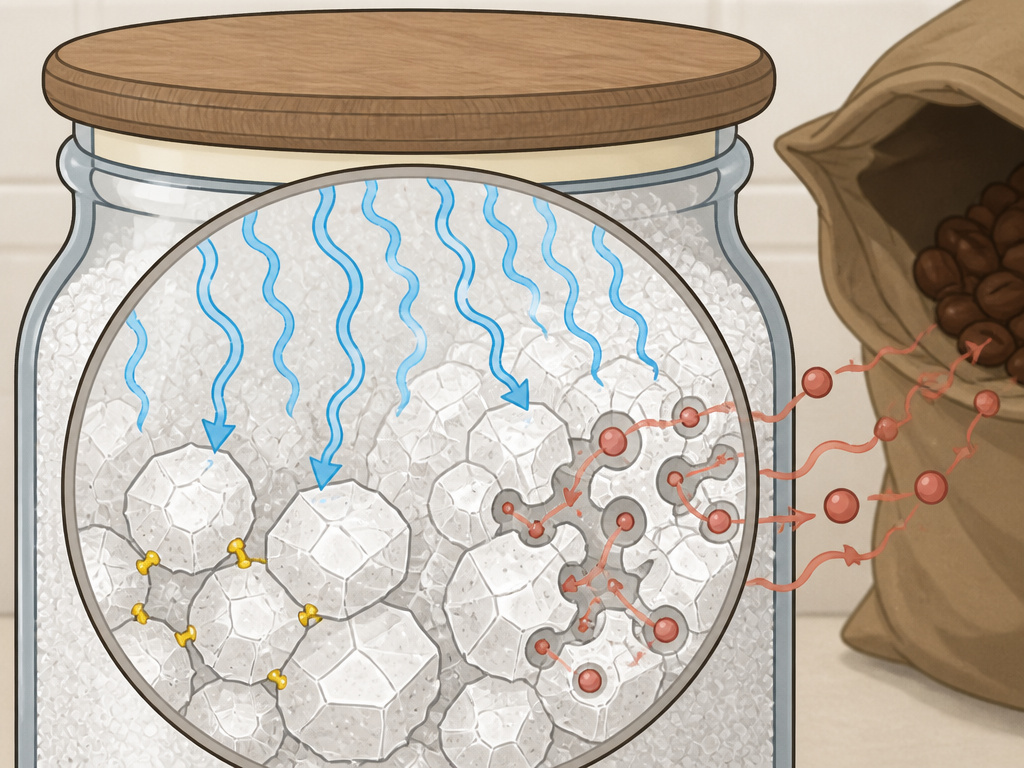 Science of sugar hardening and clumping due to moisture and odors.